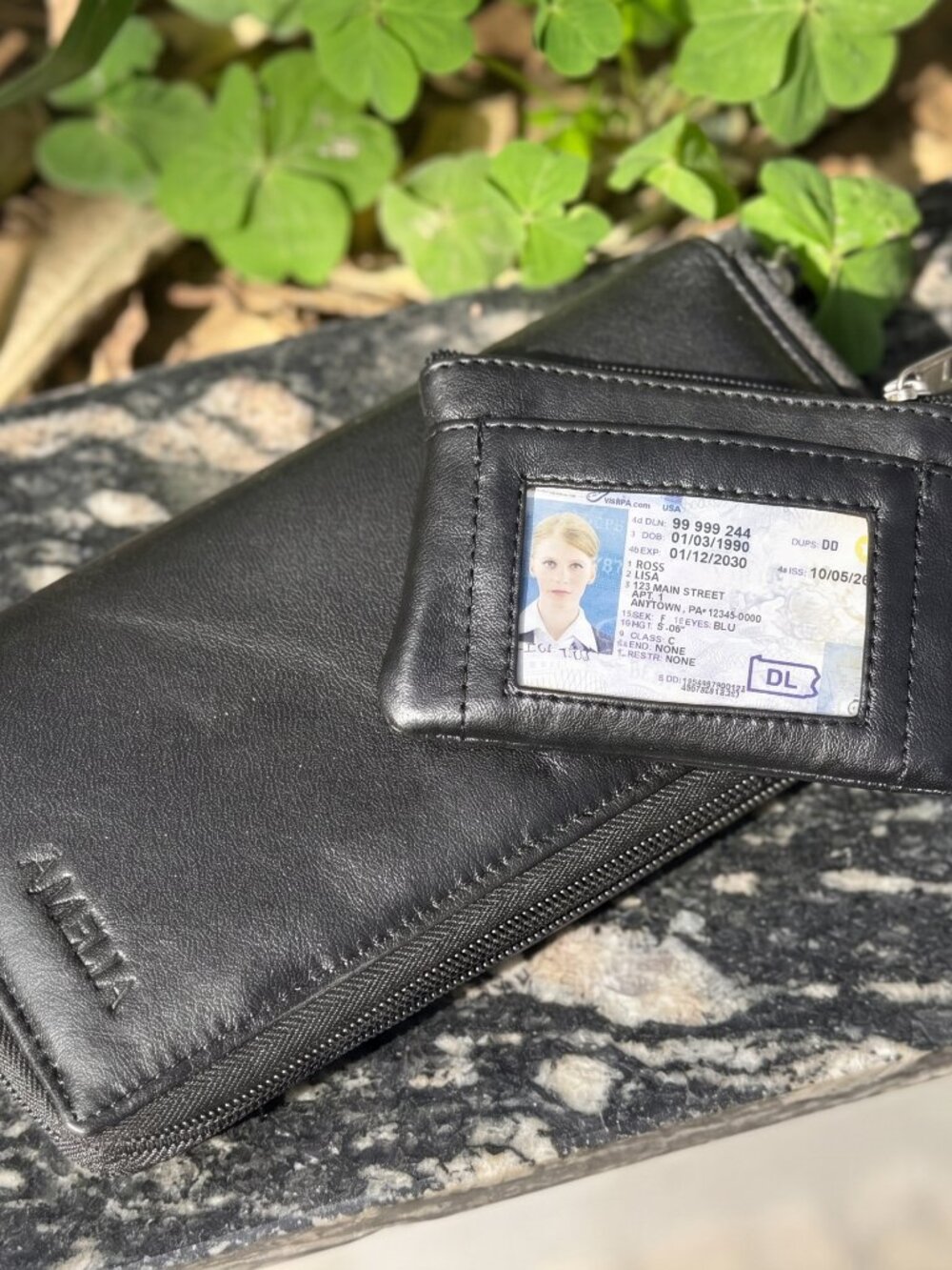 Women’s Genuine Leather RFID Blocking Checkbook Cover with Free Coin Purse